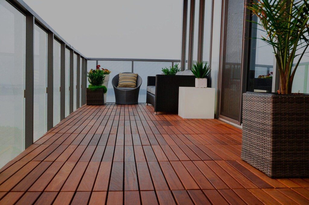 Deck board for flooring