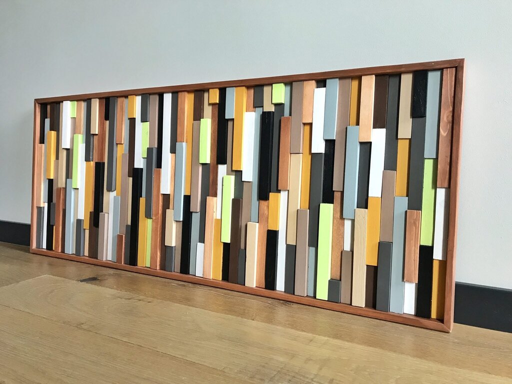 Панно из деревянных реек на стену