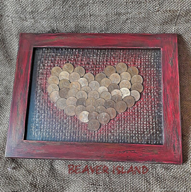 A panel made of coins