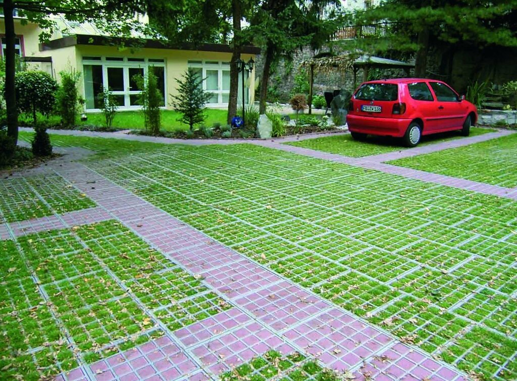 Parking made of paving slabs