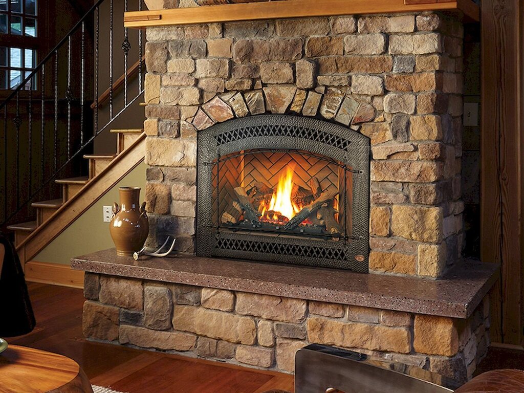 Stone fireplace stove