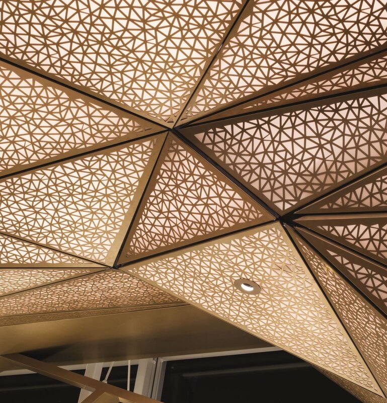 Perforated metal ceiling