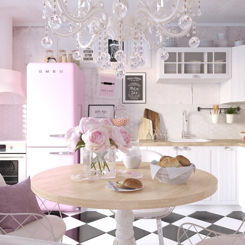 Dusty pink kitchen