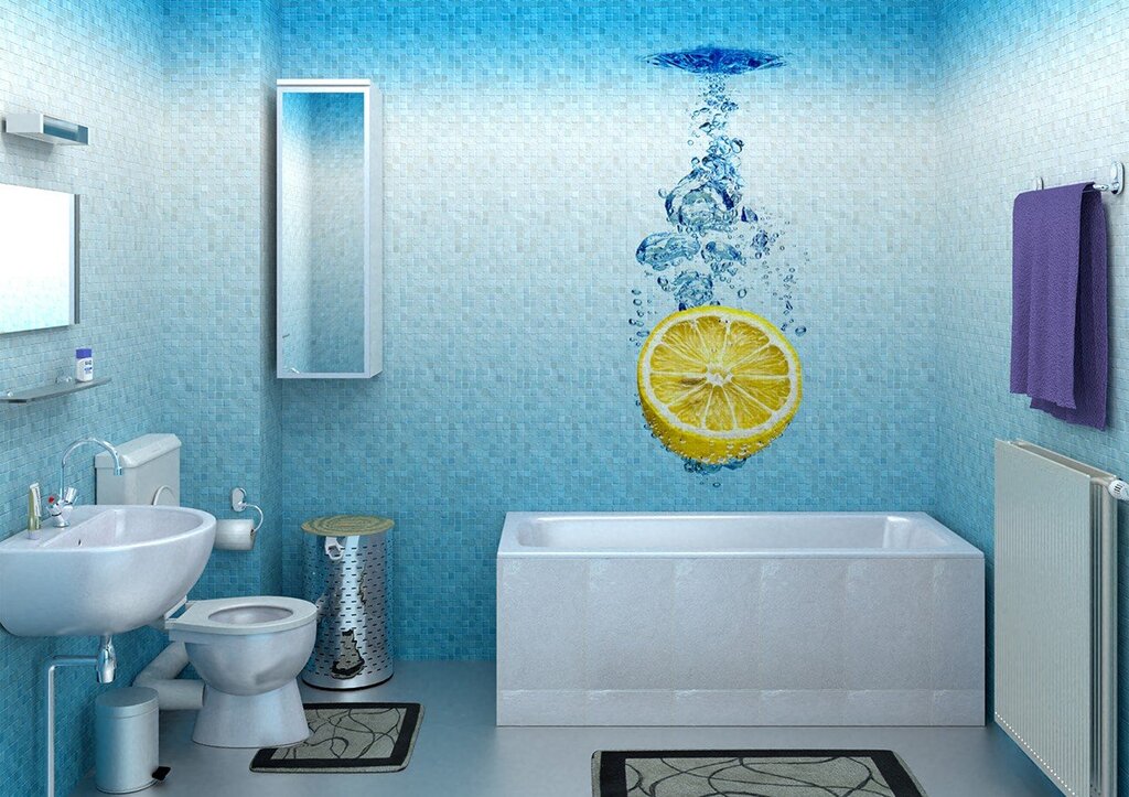 Plastic wallpaper for the bathroom