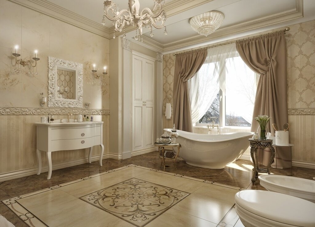 Плитка для ванной в классическом стиле