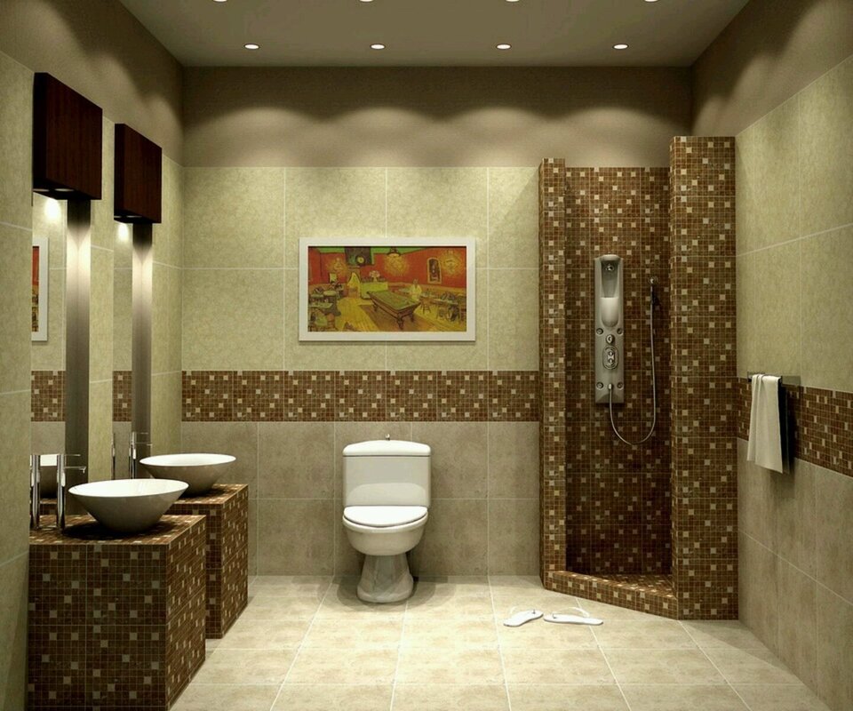 Плитка мозаика в туалете