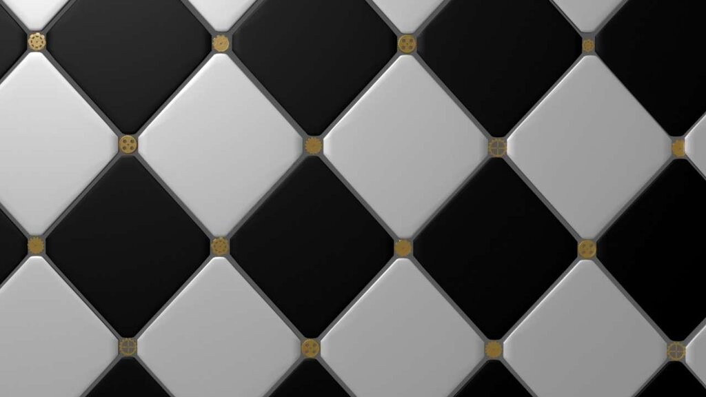 Black rhombus tile