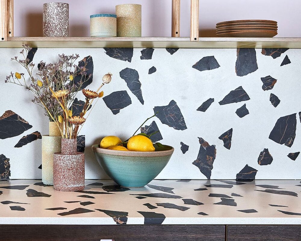 Terrazzo tile for the backsplash