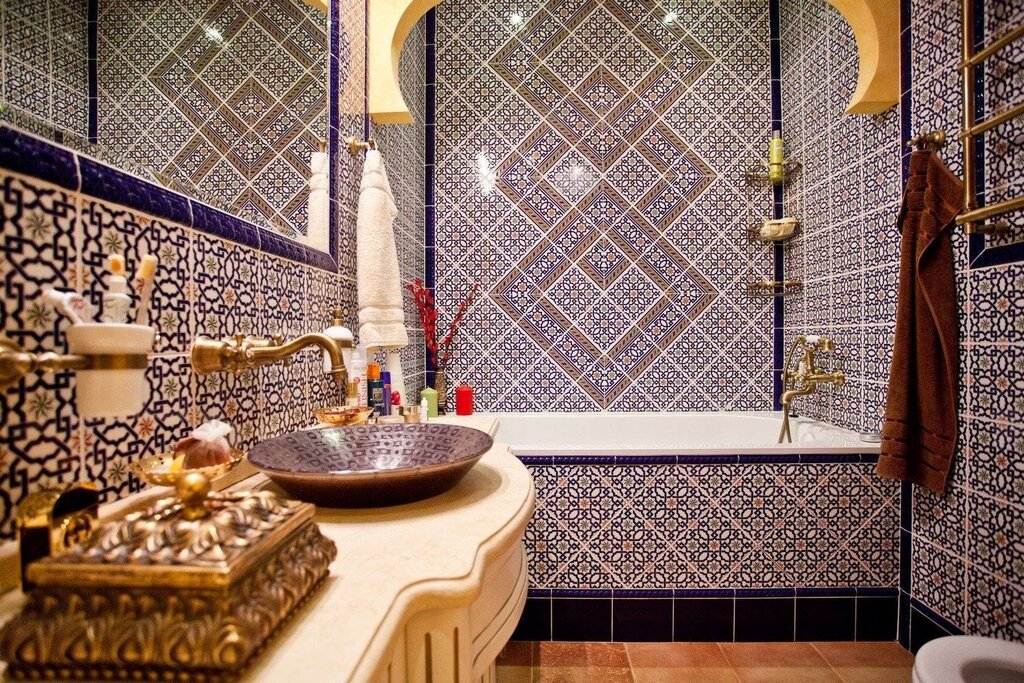 Tile in an oriental style for the bathroom