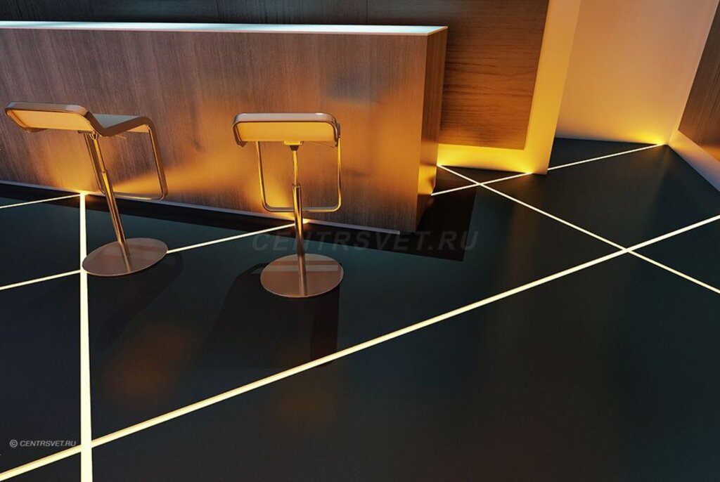 Floor lighting with LED strip