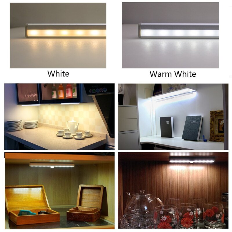 Battery-powered cabinet lighting