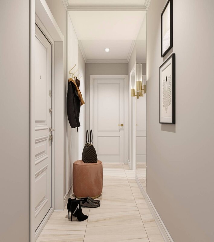 Hanging hallway for a narrow corridor