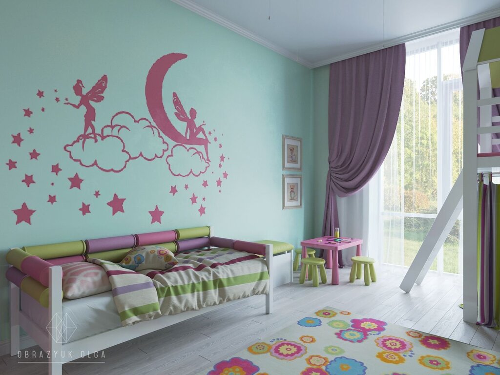 Покраска комнаты для девочки