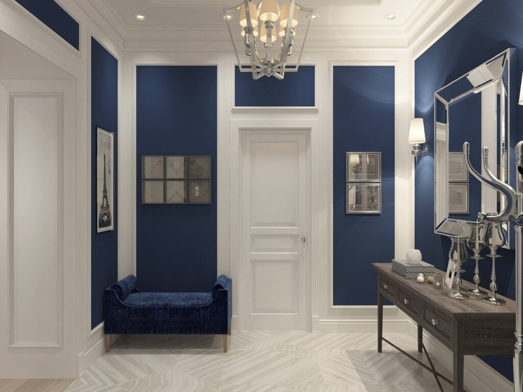 The hallway in blue