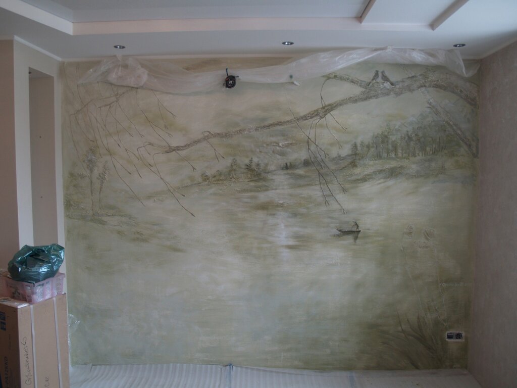 Рисунок мрамора на стене