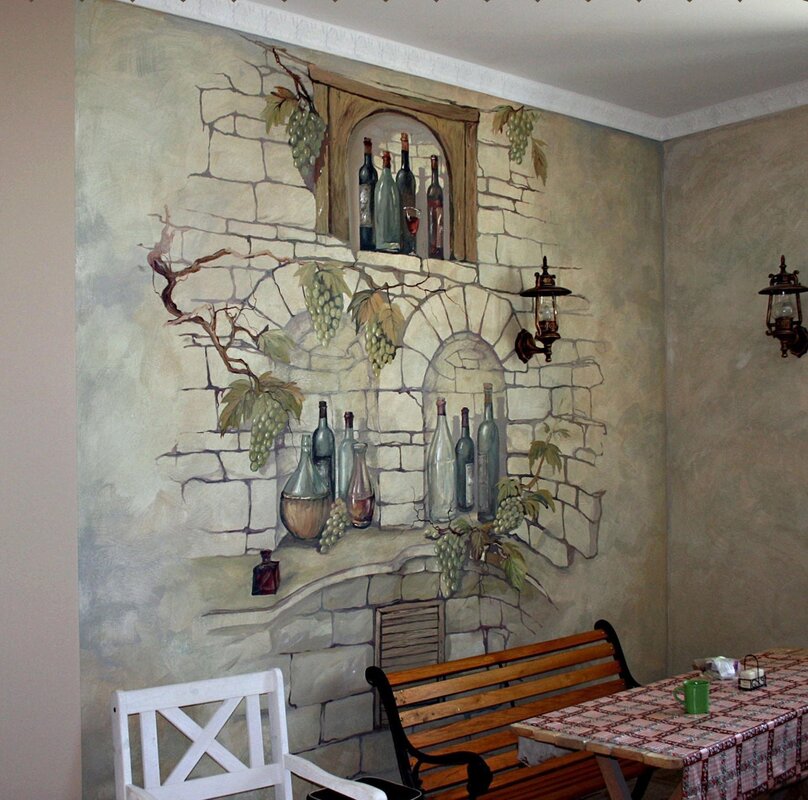 Роспись стен на кухне