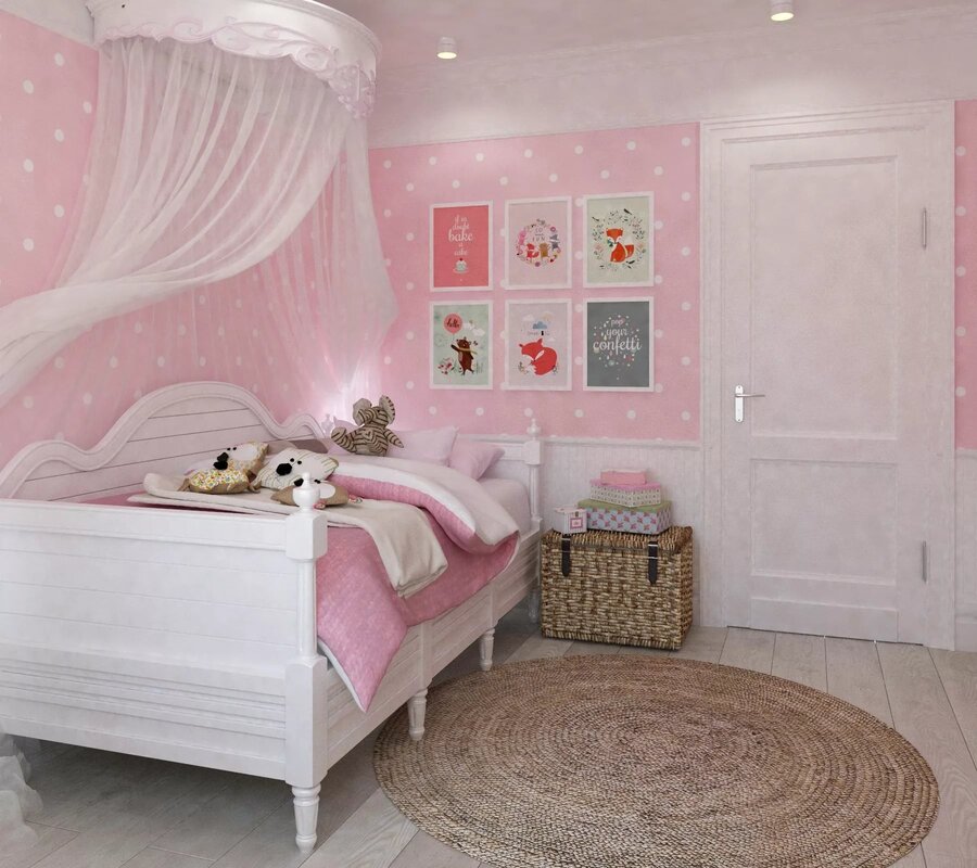 Розовая детская комната 24 фото