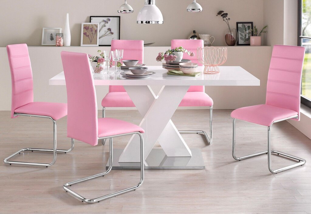 Pink chairs for the kitchen