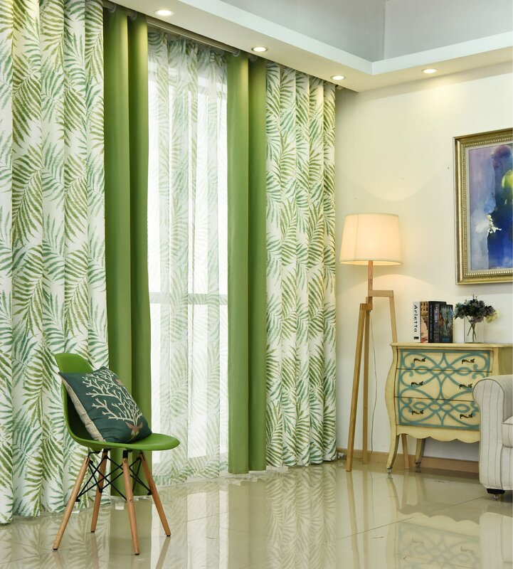 Light green curtains in the interior