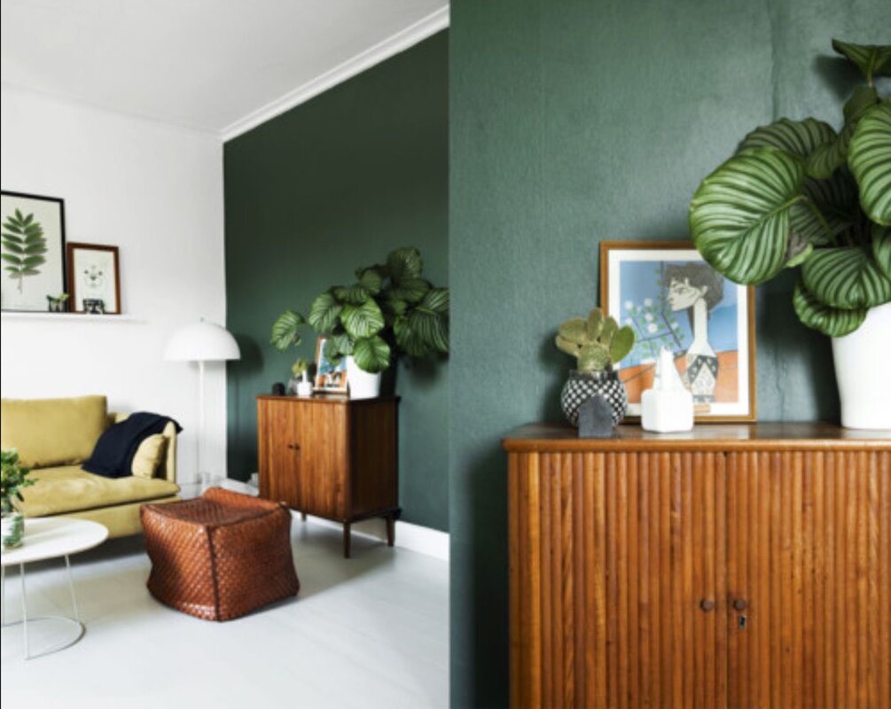 Light green walls in the interior