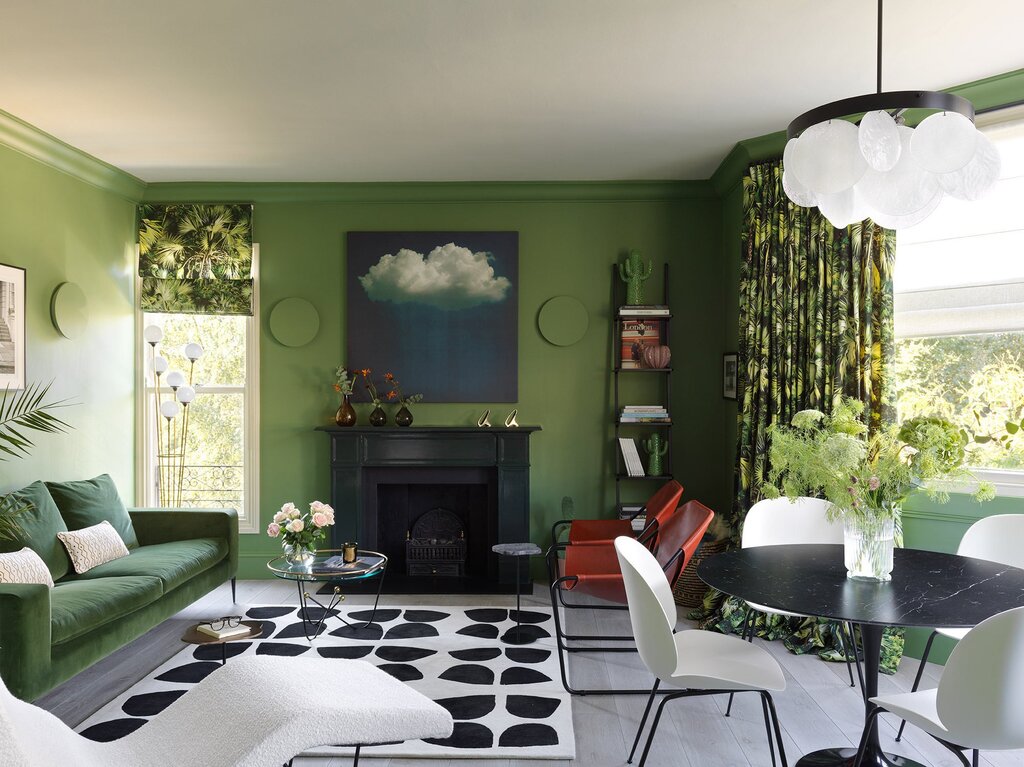 Light green color in the interior