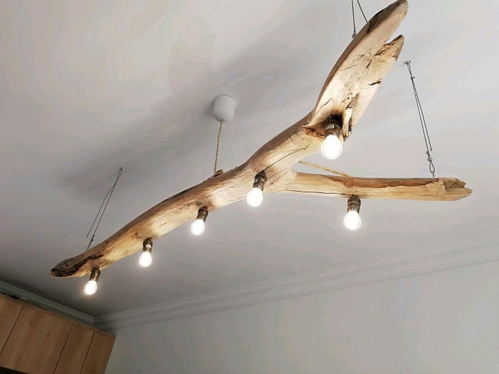 Самодельные люстры из дерева