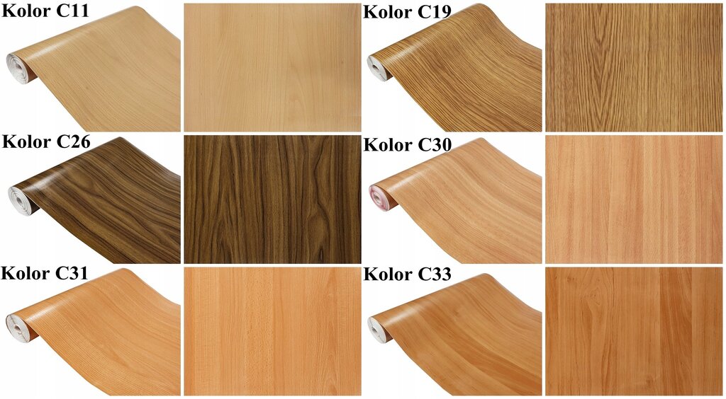 Self-adhesive wood-effect door film