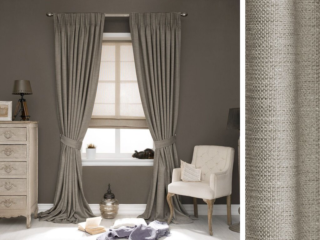 Gray linen curtains