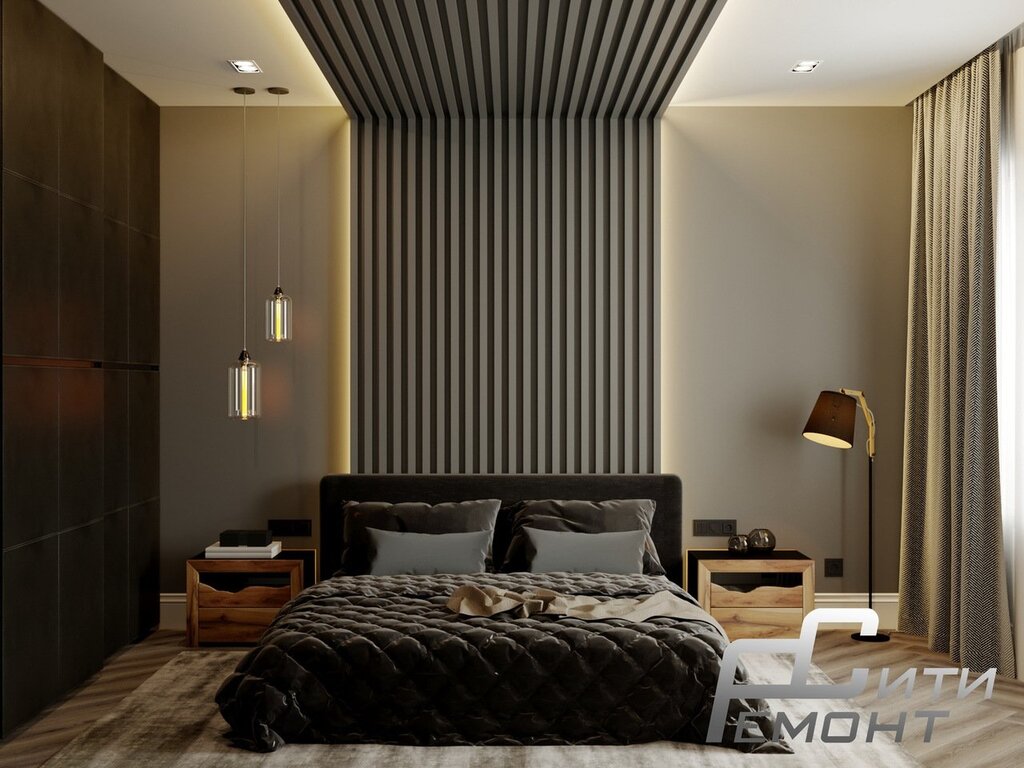 Gray slats on the wall