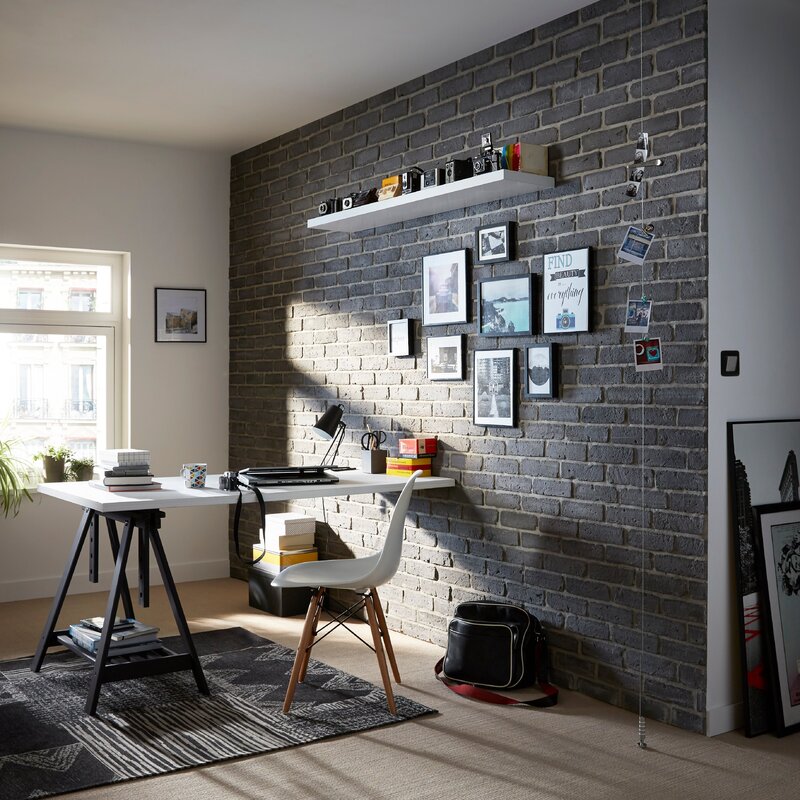 Gray decorative brick in the interior