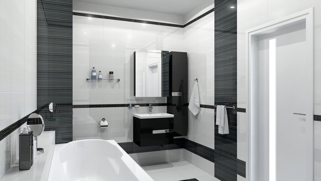 Gray and white bathtub