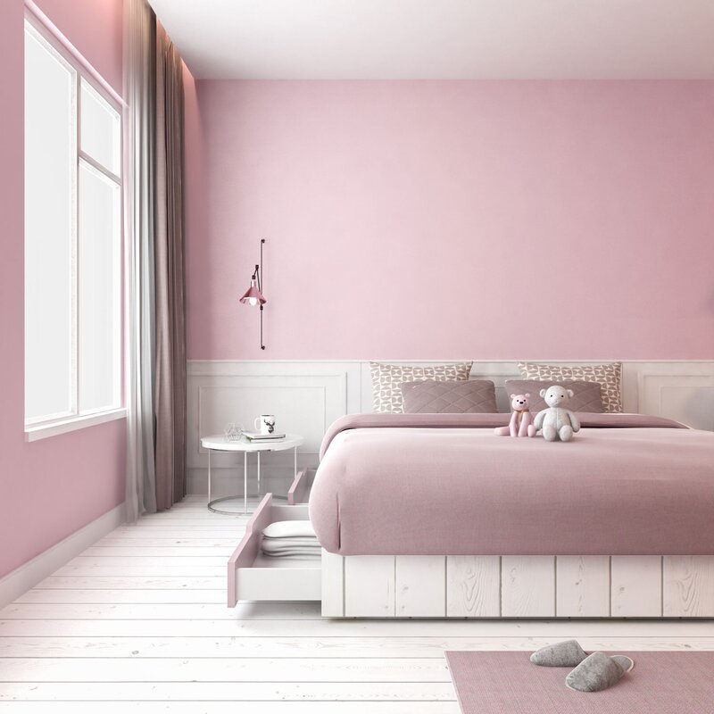 Gray-pink interior