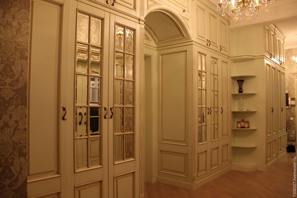 Cabinet arch above the door