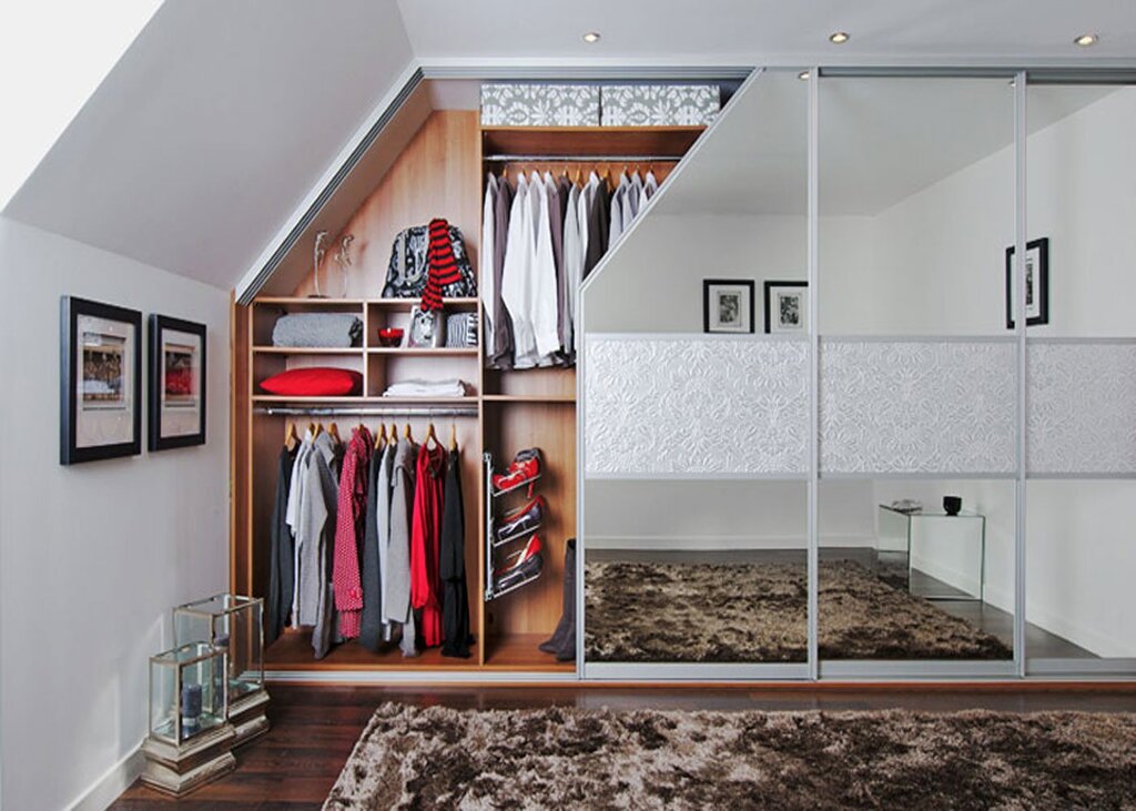 Cabinets in the attic under the slopes