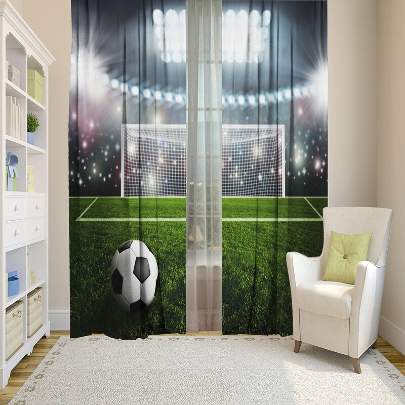 Curtains with a football theme