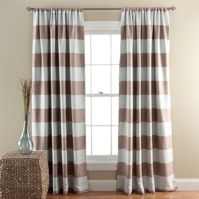 Curtains with horizontal stripes