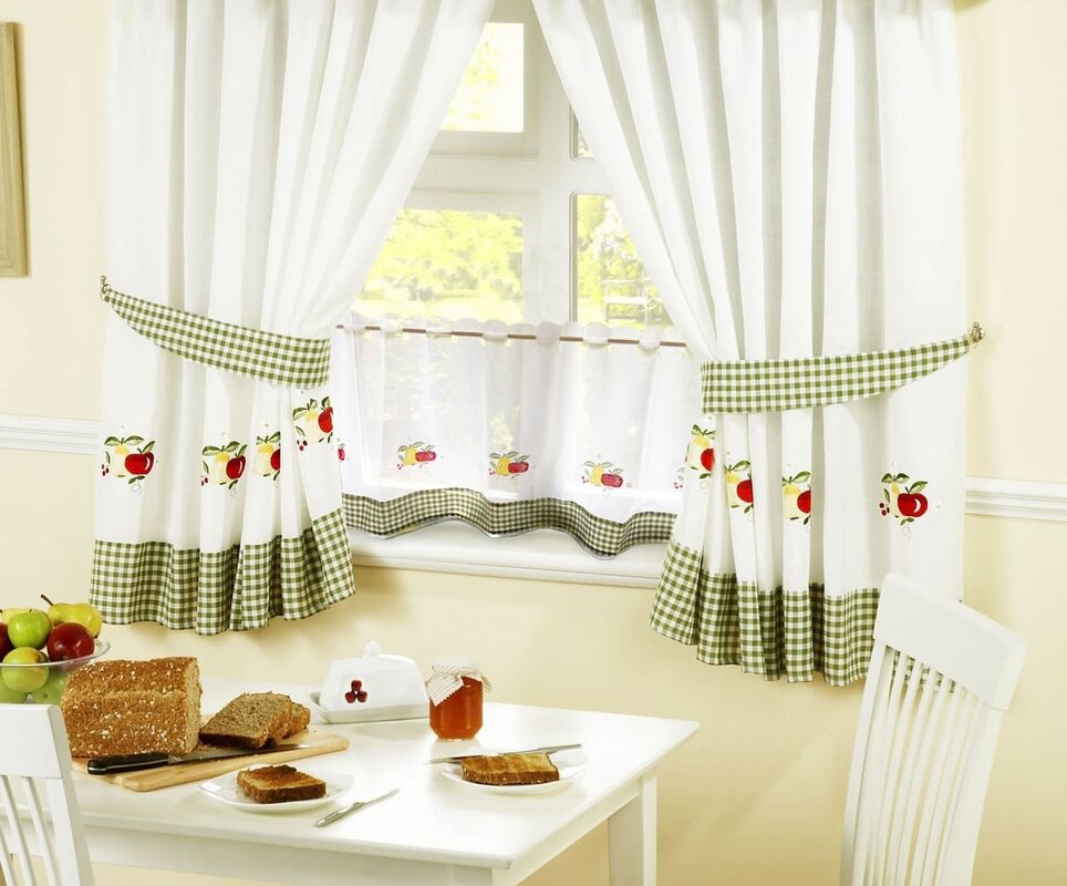 Striped curtains for the kitchen