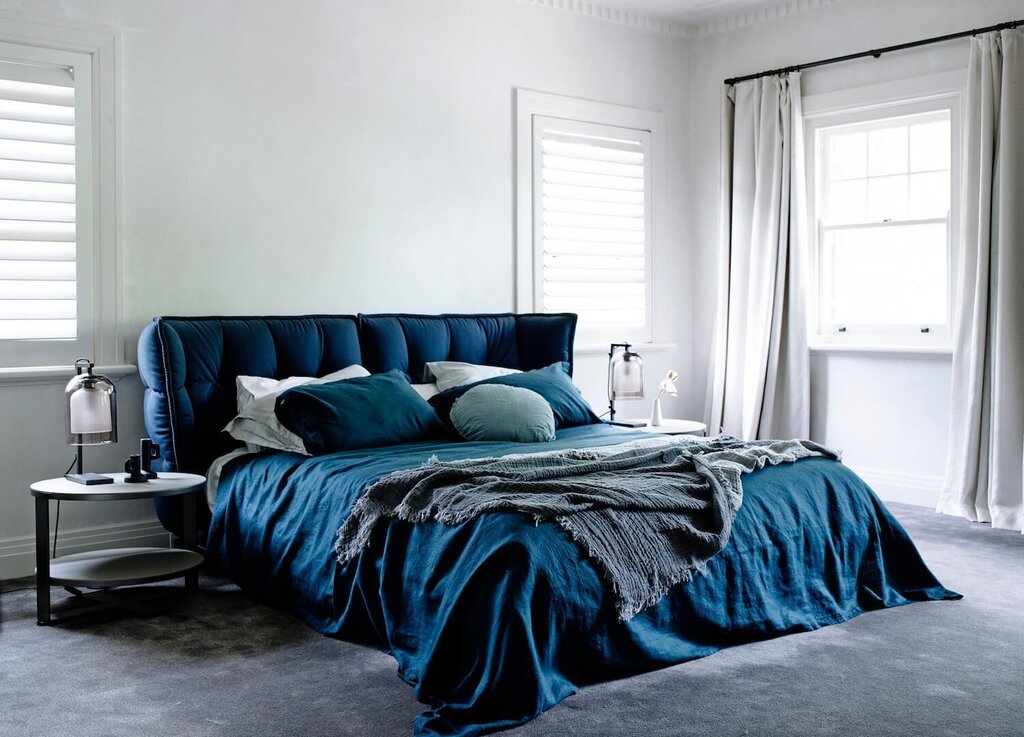 Blue-gray bedroom