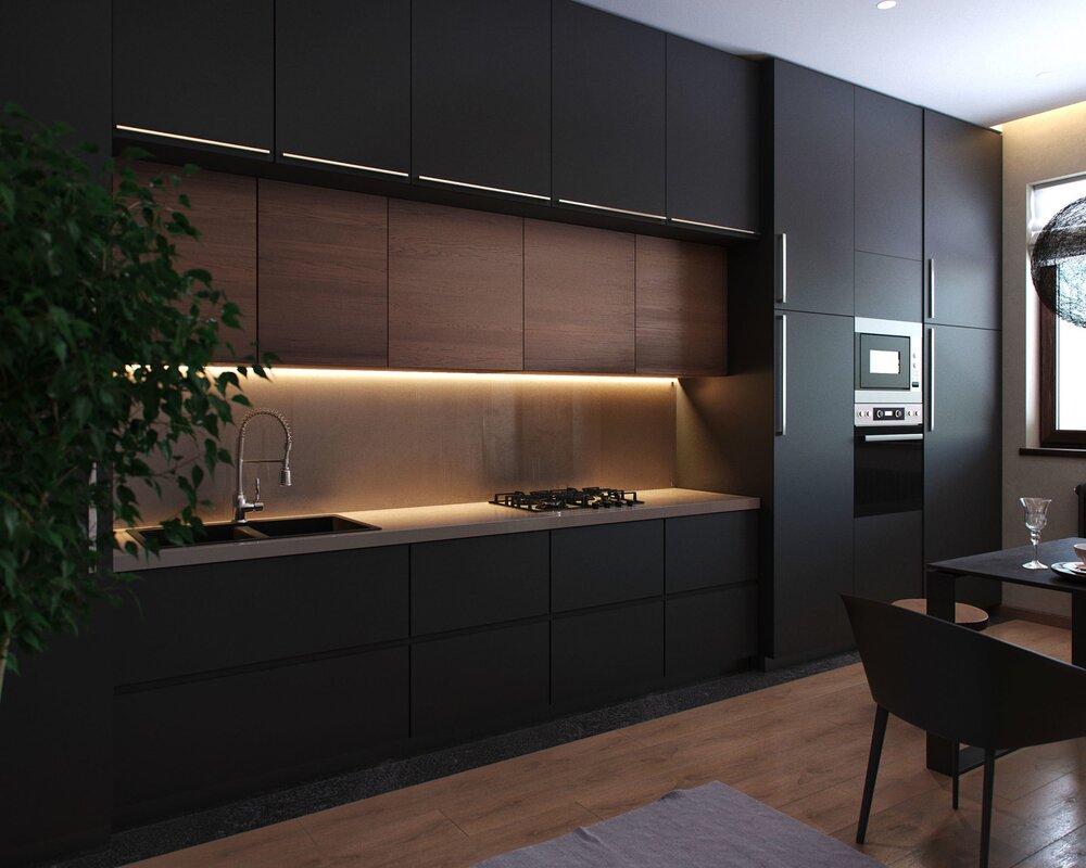 Modern straight kitchen