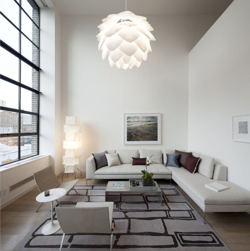 Modern ceiling lights in the interior