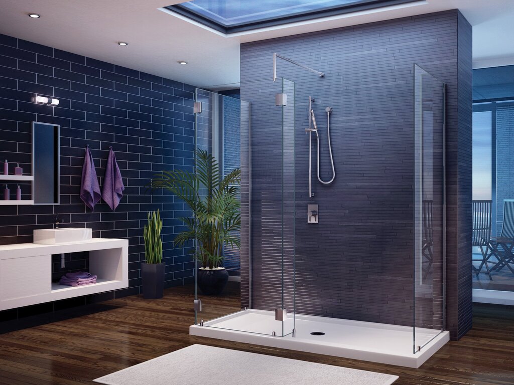 Modern shower in the bathroom