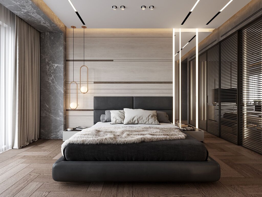 Modern bedroom interior in an apartment 19 фото