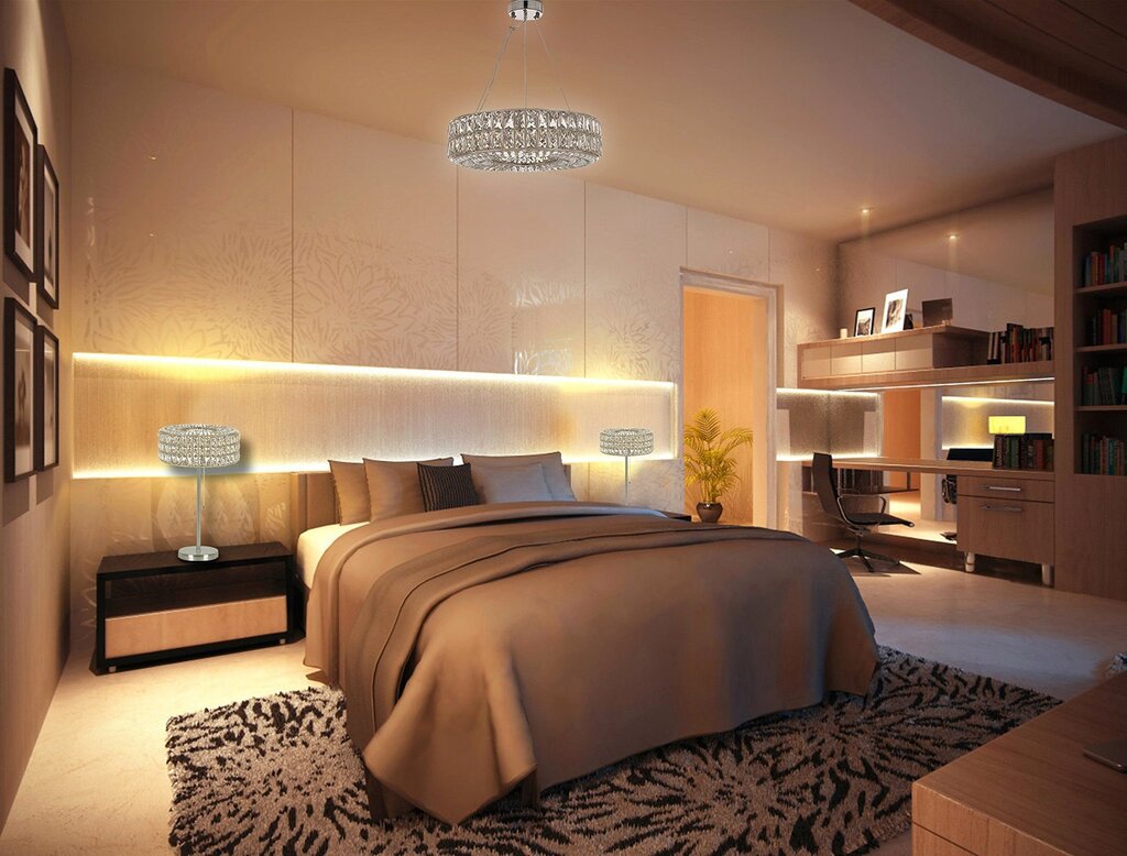 Modern lighting in the bedroom