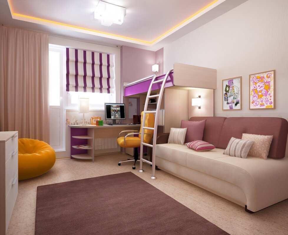 Спальня и детская в одной комнате