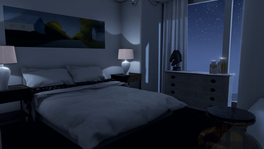 Bedroom at night