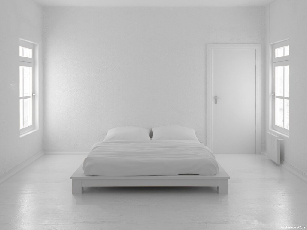 Спальня с матрасом на полу