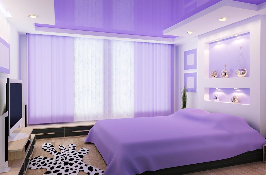 Спальня в фиолетовом цвете