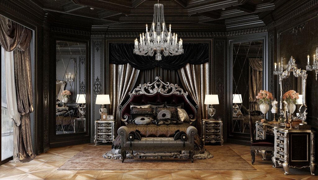 A bedroom in Gothic style