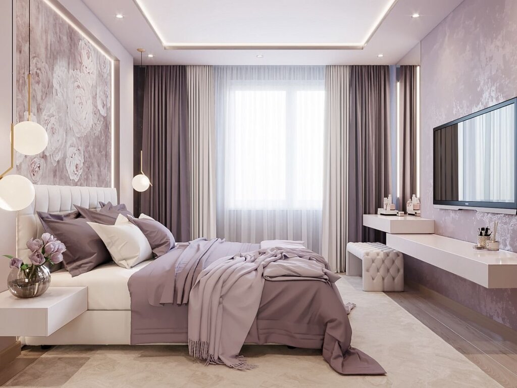 Bedroom in warm tones