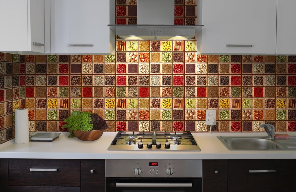 Стеклянная мозаика для кухни на фартук